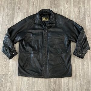 Vintage Reed black leather jacket men’s sz XL